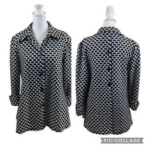 Sole Dione Studio Brand Black and White‎ Swing Jacket Blouse Size Small